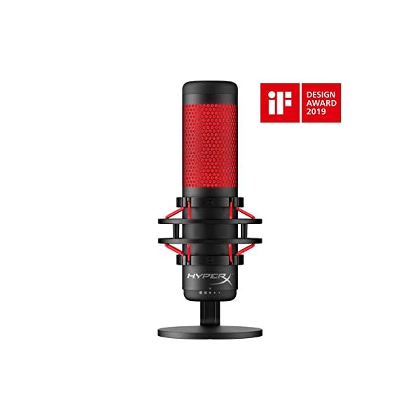 HyperX QuadCast Table Microphone Negro, Rojo - Micrófono (Table Microphone, -36 dB, 20-20000 Hz, 16 bit, 48 kHz… - Image 3