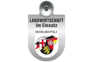 HSK Einsatzschild für Windschutzscheibe incl. Saugnapf - Landwirtschaft im Einsatz - Wappen nach Wahl - 309460 Farbe Region Rheinland-Pfalz