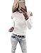 Produktbild CLOOM Frauen Tops Damen T-Shirt Bluse Schulterfrei Langarmshirt Spitzen-Top Sexy Pullover Blusen Sommer Streetwear Hollow Out Spitzen Langarm T-Shirt Outwear Günstige Oberteile Vest (Weiß, M)