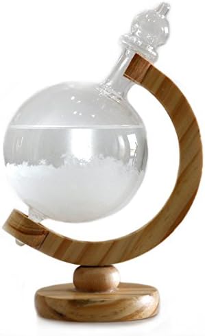 Lovebefound Globe Storm Glass, Weather Predicting Crystal Desktop Decor Bottle Barometer Creative Stylish Gift for Home Office Birthday Valentines (Burlywood)