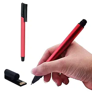 Nexgen, 3 in 1 Writing Pen with USB Pen Drive with Touch Screen Stylus (Red) with Metal Tin Box Gift Packaging ( Passive Stylus also known as Capacitive Stylus for Laptop Computers, Smart Phone/Tabs/ ipads, Touch Screen Gadgets)