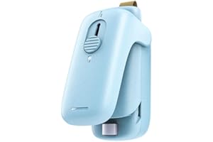 WHJC Mini Folienschweißgerät,2 in 1 Bag Sealer, Automatisch, mit Cutter Hand Verschlussgerät für Snack Plastiktüten Lebensmittellagerung Praktische Küchen Gadgets