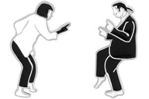 CHICHENGNIAN 2Pcs Creativo Punk Divertente Pulp Fiction Immagine Personaggio Smalto Spilla Lega Distintivo Vestiti Zaino Pin Gioielli Accessori Regali Per I Fan Amici, Metallo