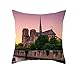 Produktbild YEARNLY Notre Dame de Paris Print Kissenbezug 45X45 cm Couchkissen Case Taille Kissenhülle Sofakissen Blumenkissen Kissenbezüge Wohnkultur Für Nachspeisen Shop Bar Kaffeestube Dekoration