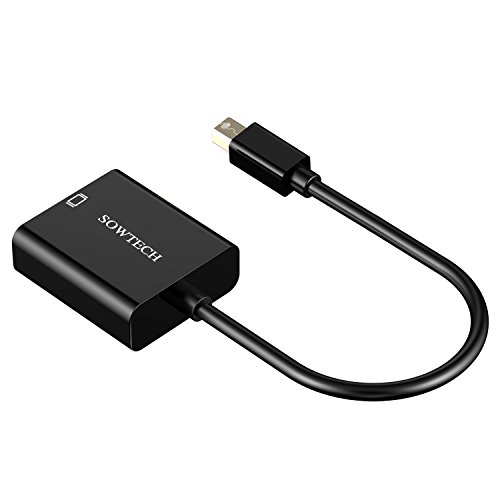 Mini DisplayPort auf VGA, SOWTECH Vergoldet Mini DP zu VGA (Male zu Female) Adapter Konverter für Macbook Air/Pro, Microsoft Surface Pro – Schwarz - 9