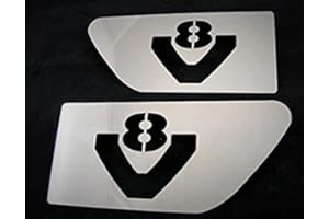 VNVIS 2 x Wing V8 Accessoires de décoration en Acier Inoxydable pour camions Scania R en Acier Poli