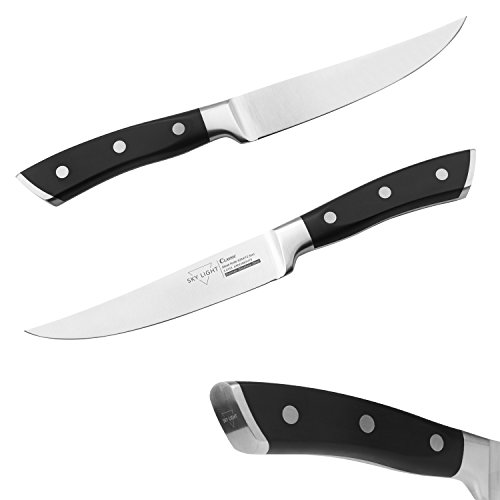 SKY LIGHT Steakmesser Set 12cm, Küchenmesser 4 teilig scharfe