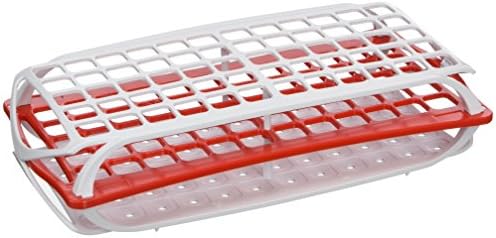 Camlab Plastics RTP/7031-R 3-Tier Rack for 16 mm Tubes, Red