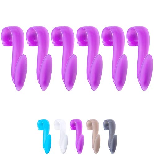 Preisvergleich Produktbild Wellgro 6X Rundheizkörperhaken - Top Qualität Made IN Germany - Haken für Handtuch - Heizkörperhaken - Handtuchhaken - Farbe wählbar, Farbe:Lila