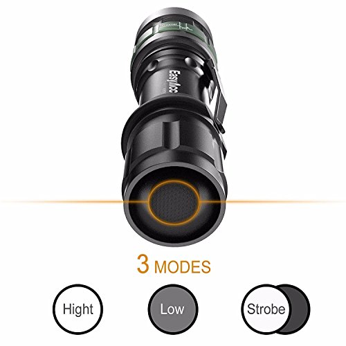 EasyAcc® Taschenlampe 3-in-1 mit Cree T6 LED Taschenlampe, Kopflampe mit Einstellbarem - 4