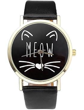 JSDDE Uhren,Vintage Damen Uhr Cute Katze 