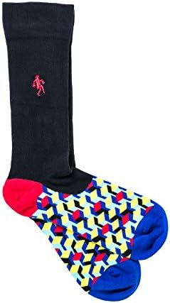 Quiet Rebellion Men's Socks, Luxury Combed Cotton Embroidered Logo Office Socks (Small (UK 4-8.5), Imhotep)