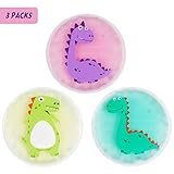 Compresse Froide Enfants, Gel Froid Compress pour Enfants, Bloc de Glace pour La Compresse Chaud et Froid, Parfait Pour Soulager La Douleur des Enfants, Maux de Tête, La Fièvre(3 Dinosaure)