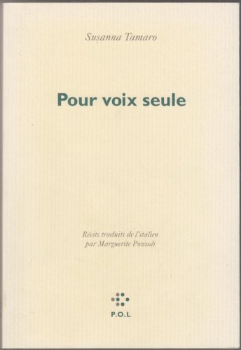 couverture de : Pour voix seule