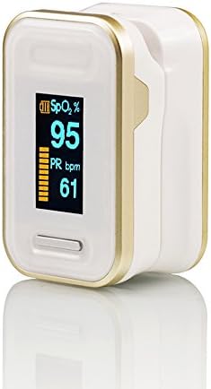 YOJA HEALTH Fingertip Pulse Oximeter Oximetry Blood Oxygen Saturation Monitor,For Adult,With carrying case(Jet Black),and lanyard,Rotating OLED Dispaly,CE approved