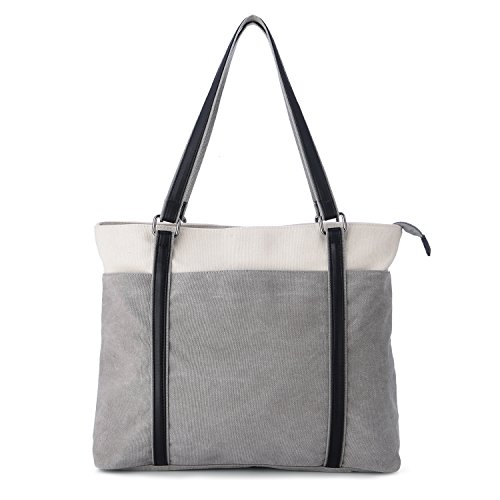 Tasche f  r Laptop  GRM Laptoptasche Schultertasche Handtasche aus Segeltuch f  r Laptop mit Bildschirmdiagonale 39 6cm Wei  -grau