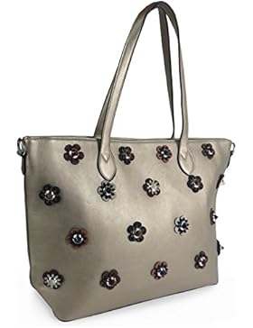 Lovely Lauri Vintage Handtasche Damen Shopper Unifarben Blume