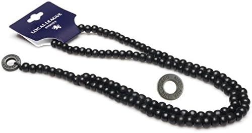 Local League LIFEGUARD AUSTRALIA Mens Beaded Necklace Black Wooden Rosary Beads Man Chain String Pendant Clubbing Style