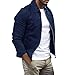 Produktbild Onceal Herren Herbst Winter reißverschluss schlank Langarm Anzug Jacke Trenchcoat top Bluse (XL, Dunkelblau)