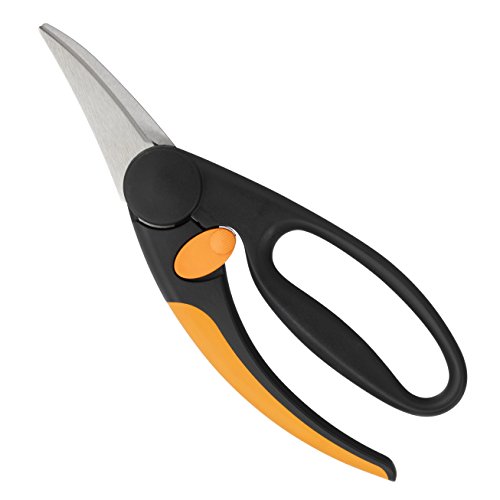 Fiskars Allzweckschere, Länge 20 cm, Rostfreie Stahl-Klinge/Glasfaserverstärkte Kunststoff-Griffe, Schwarz/Orange, Elegance, P45, 1001533 - 2