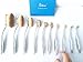 Goldrose 10 pcs Soft Oval Toothbrush Mermaid Multipurpose Makeup Brush Set Foundation Brushes Cream Contour Blush Powder Concealer Brush Cosmetics Tool(Silver)
