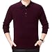 Produktbild Herren einfarbig Herbst und Winter T-Shirt Hemd Dicke Pullover Herren Strick Polo unten (Farbe : Red, größe : L)