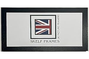 Skelf Frames 22 x 6 inches (glass/picture size) Panoramic Picture Photo Frame in Phoenix Black Wood with Glass Hand Made in Yorkshire (Multiple Styles and Sizes)