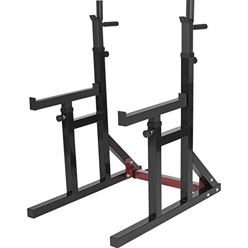 Gorilla Sports Erwachsene Multi Squat Rack Verstellbare Ablage Kniebeugenständer, Schwarz, One Size