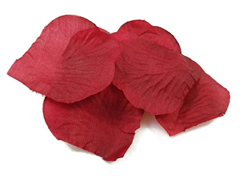 500 dunkelrote Rosenblätter, bordeaux rot – Hochzeitsdeko, Valentinstag, Heiratsantrag, Streudeko, Liebe, Romantisch, Basteln – dunkelrot, Stoff, Blütenblätter, Valentinsgeschenk, künstliche Blütenblätter - 5