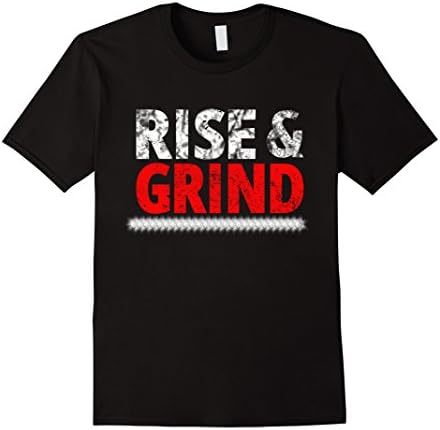 Men's Rise &amp; Grind Inspirational Motivational T-Shirt 2XL Black