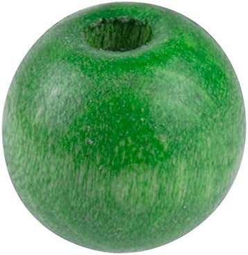 Green Wood Beads Pony 9x10mm Large Hole Pack of 50