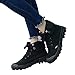 Produktbild MYMYG Damen Schuhe Mädchen High Top Schuhe Cuffed Plattform Leinenschuhe Herbst und Winter Frauen Retro Casual Flache Runde Kopf Herde Lace-up Martin Stiefel