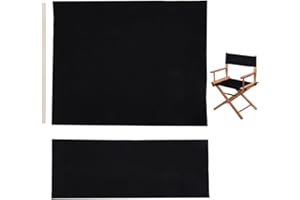 GORGECRAFT 1 ensemble de Housses de Chaise de Réalisateur en Toile de Rechange pour Siège et Dossier en Toile Noire avec Bâton en Bois pour Siège Décontracté Chaise de Maquillage Pliante Maison Jardin