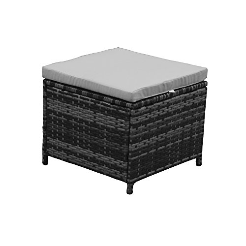 Polyrattan Lounge Gartenmöbel Set Garnitur Sitzgruppe Gartenmöbel SJ08 (Grau) - 5