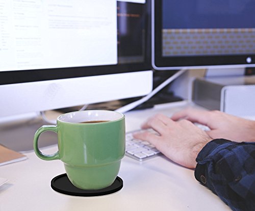 Zedtom 8er Set Untersetzer aus Silikon Glasuntersetzer für Bar, Küche – Rutschfest (Schwarz) - 6