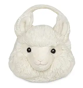 Bearington Lil Llama Carrysome Girls Plush White Llama Stuffed Animal Purse Handbag 7 inches