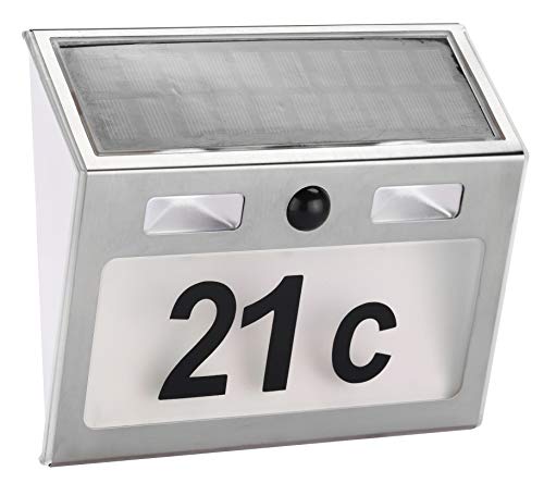  Haushalt International Solar Hausnummer mit Standby Beleuchtung und Bewegungsmelder