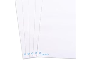 Rocada | Bloc de Papel para Rotafolios Blanco | Bloc de Papel Universal para Pizarras con Caballete | Sistema de Agujeros | 70gr | Pack de 5 Bloques