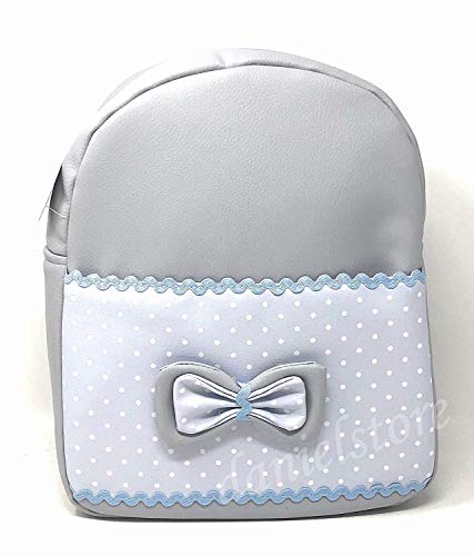 danielstore - Zaino per bambini in ecopelle, con pannolini Grigio/Blu