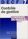 Image de DECF, numéro 7 : Contrôle de gestion : Corrigés du manuel