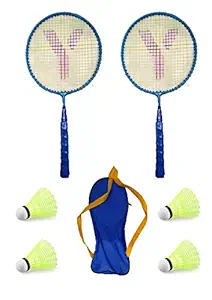 NT Yafia Plastic Small Badminton Racket for Kids with Bag and 4 Shuttles