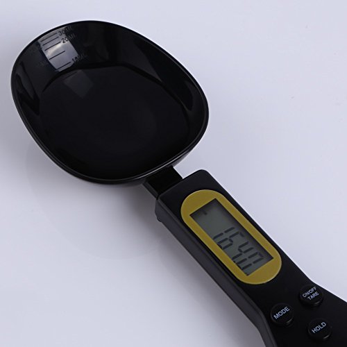 Demiawaking LCD Display Digitale Löffelwaage für Kaffee Tee Küchen, 1g to 500g, Schwarz - 4