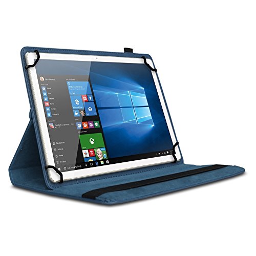 NAUC Tasche für Vodafone Smart Tab 4 / 4G Hülle Tablet Schutzhülle Farbauswahl Kunstleder Cover Case Schutztasche Stand 360° Drehbar Etui Zubehör , Farben:Blau - 2