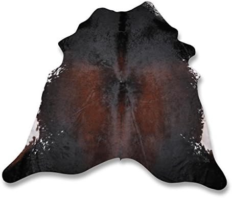 Goodsmania Premium Cowhide Rug from South America – 100% Natural Product – Brown, Black and Caramel White Sprinkles L250 x B230 CM