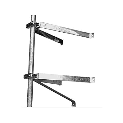 HDSAT Paire D'ETRIERS Fixation Murale en U pour MÂT DÉPORT 50 CM Mat antenne TNT Parabole