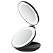 Produktbild Tragbarer Reise Make-up Spiegel, 16 LED Beleuchteter Spiegel, 1x und 10x Vergrößerung, beleuchteter schwarzer Kompaktspiegel.Unodeco U033