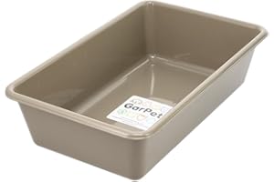 GARPET Bac à litière en 5 Tailles pour Chat sans Couvercle Cuvette de Toilette pour Chat Maison de Toilette Chat Gris carré hygiénique Taille Mid