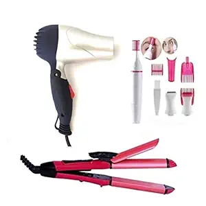 DEBIRE Prophecy 2 in 1 Hair Straightener and curler with Prophency1200w Hair Dryer and Hair Trimmer machine for Woman, The Best Gift and Travel friendly (Multi-color) (Combo of 3)