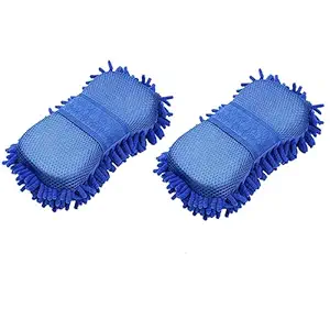 Automaze Wash and Dry 2-in-1 Multipurpose Microfibre High Performance Cleaning Sponge for Home Kitchen Vehicle Washing-Set of 2