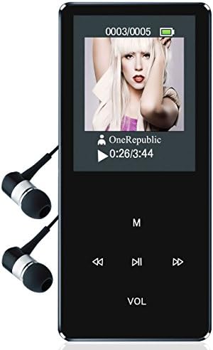 MP3 Player, 8GB Lossless Sound Entry Hi-Fi Touch Screen Built-in speaker Music Players with FM Radio and Voice Recorder Function,Support micro sd card to 32GB(Black)